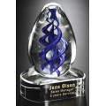 Art Crystal - #7205C Blue Swirl Hand Blown award